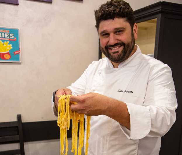 Rome: Handmade Pasta Cooking Class with Professional Chef - Making pasta with Chef Delio in Rome