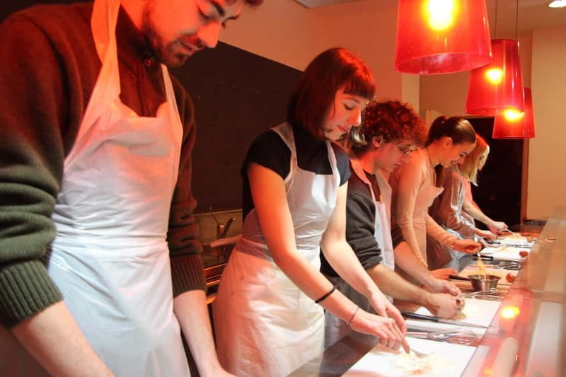 Rome: Lasagna, Fettuccine Pasta & Tiramisu Cooking Class - Kneading and rolling the fresh pasta
