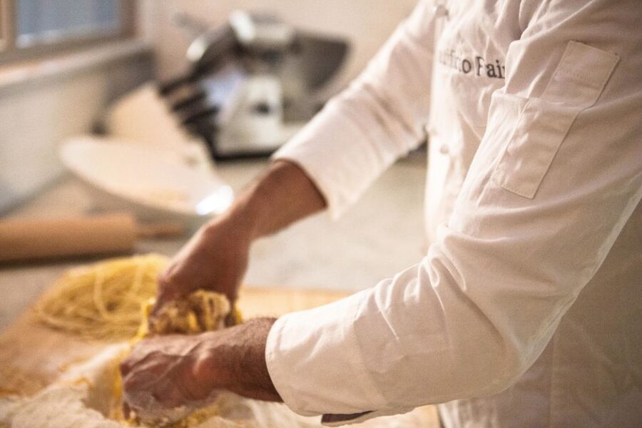 Rome: Pasta Cooking Class in a Professional Pasta Laboratory - From worktable to shared supper