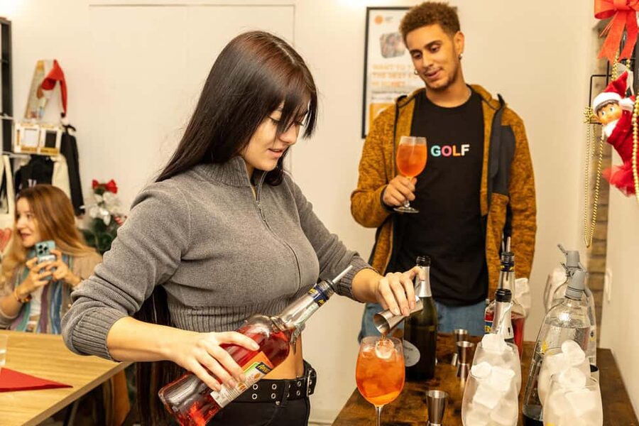 Rome: Pizza Making Cooking Class With Spritz Cocktails - Mixing Aperol and Hugo Spritz