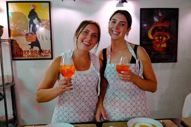 Rome Tipsy Cooking Class: Make Pasta and Mix 3 Spritz Cocktails - Rolling and cutting fresh fettuccine