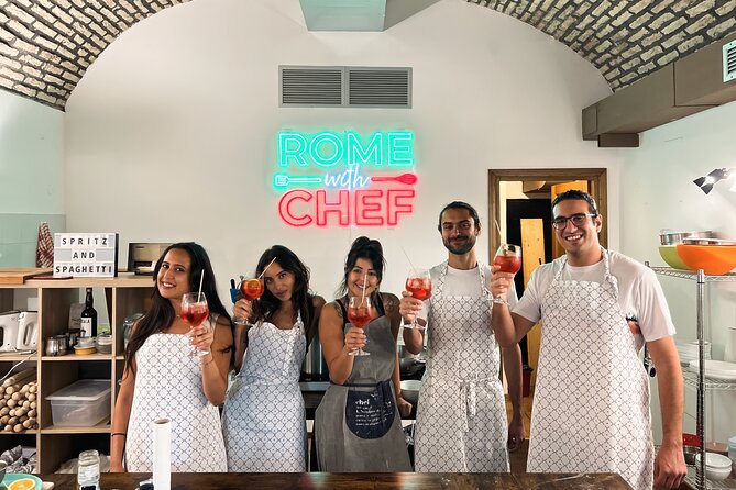 Rome Tipsy Cooking Class: Make Pasta and Mix 3 Spritz Cocktails - Cooking with a Hugo Spritz