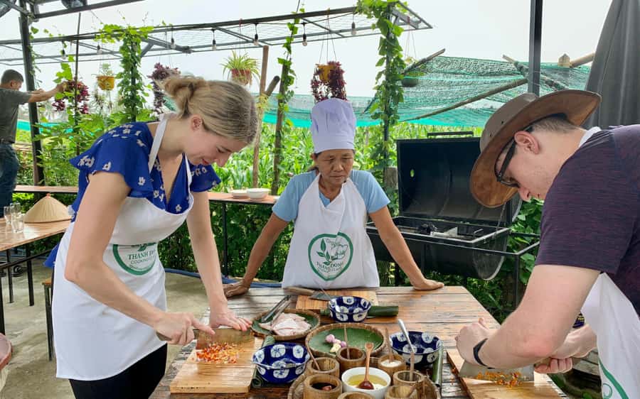 Rural Cycle, Market Tour, Basket Boat & Organic Farm Cooking - Working Alongside Organic Farmers