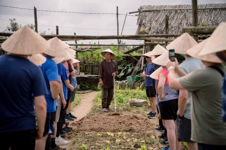 Rural Cycle, Market Tour, Basket Boat & Organic Farm Cooking - Cooking Lunch With What You Helped Grow