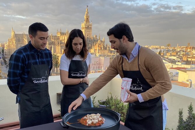Sevilla: Rooftop Paella Cooking Class & 30-minute expert Q&A - What the $214.14 price includes