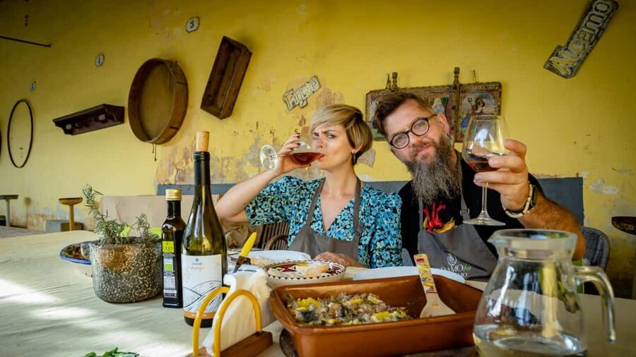 Sicilian cooking class in the historic baglio Florio Adamo - Garden herbs, bruschetta, and small details