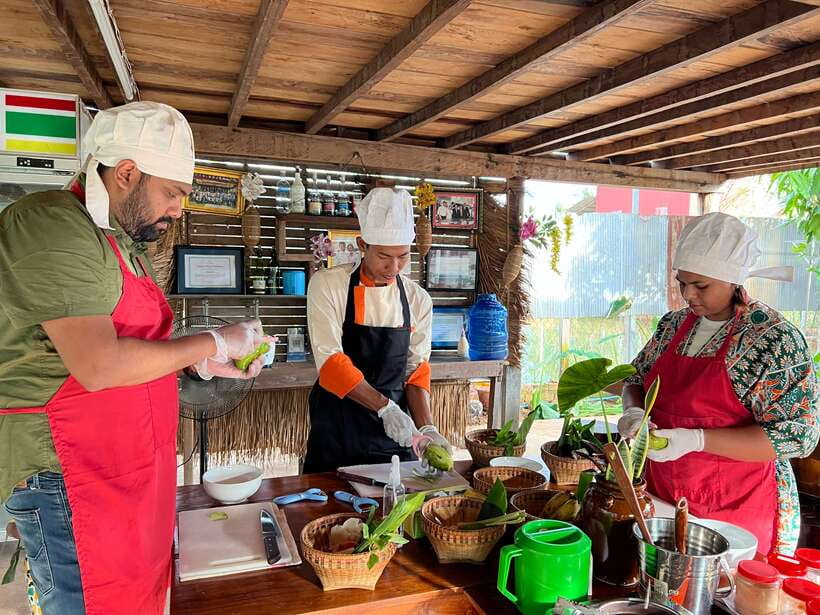 Siem Reap: Guided Day Trip to Local Village & Cooking Class - Sitting down to a four-course meal
