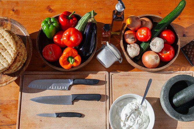 Souvlaki Cooking Class with Locals – Transfer Included - A meal with Greek white wine