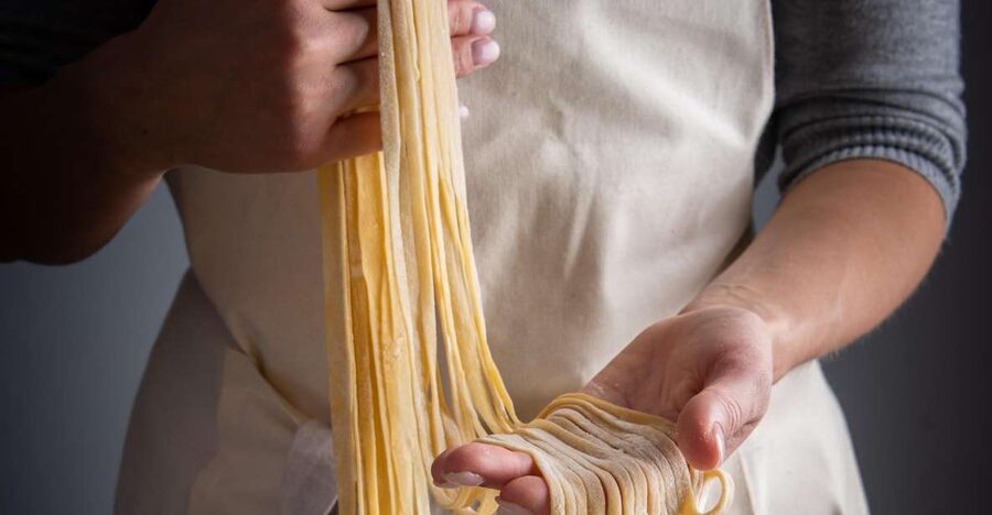 Spoleto Countryside Home Cooking Pasta Class & Meal - Mixing dough the Umbrian way