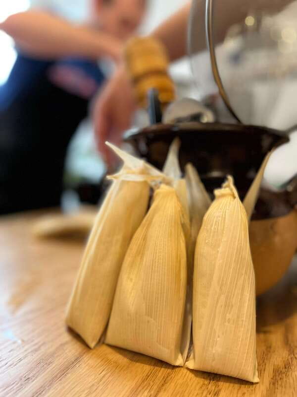 Tamales 101: Multi-variety tamal cooking class and feast - Setting the table with artisan dinnerware