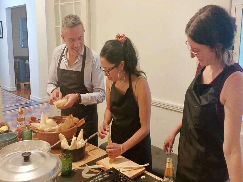 Tamales 101: Multi-variety tamal cooking class and feast - Entering Jim’s Condesa kitchen